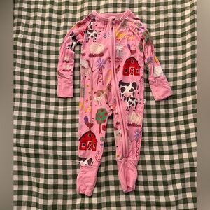 Little Sleepies Pink Farmyard Kids Footie